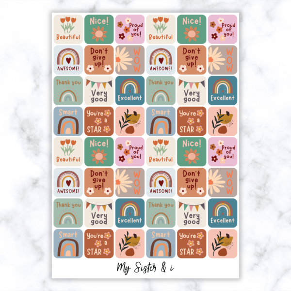 Boho Flowers Stickers