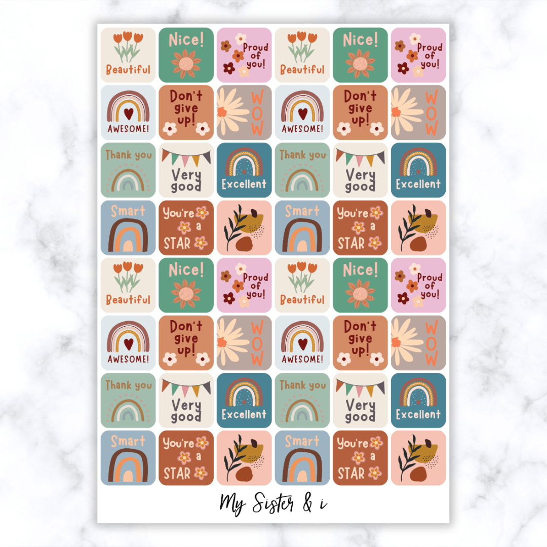 Boho Flowers Stickers