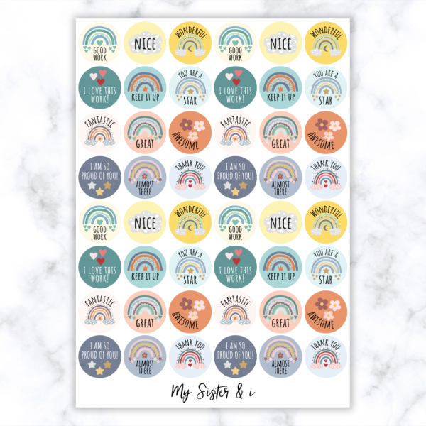 Boho Rainbow Stickers