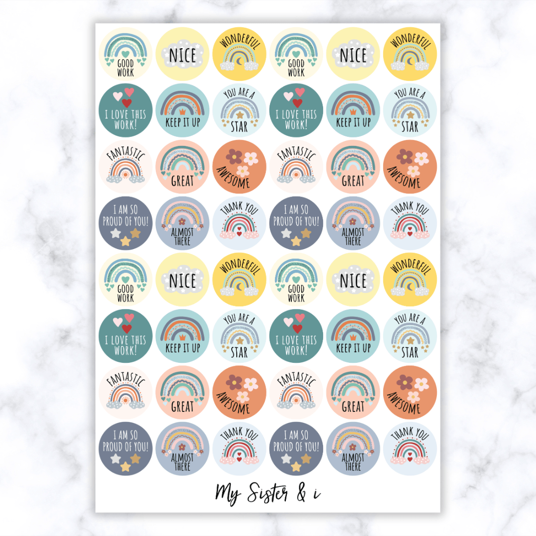 Boho Rainbow Stickers