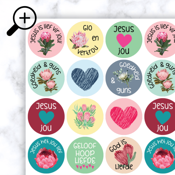 Alternative view of Bible Protea Stickers
