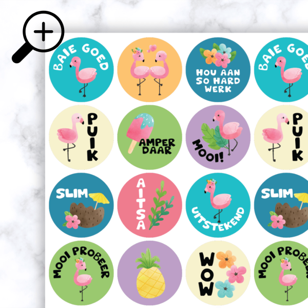 Alternative view of Flamingo Stickers