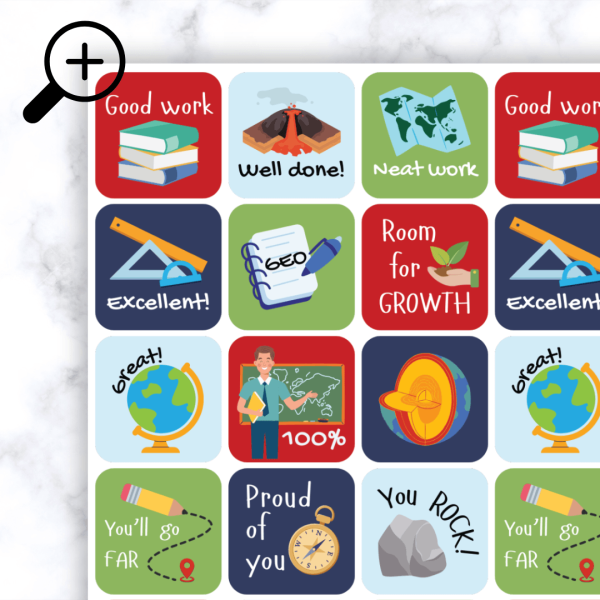 Alternative view of Geography Theme 1 Stickers