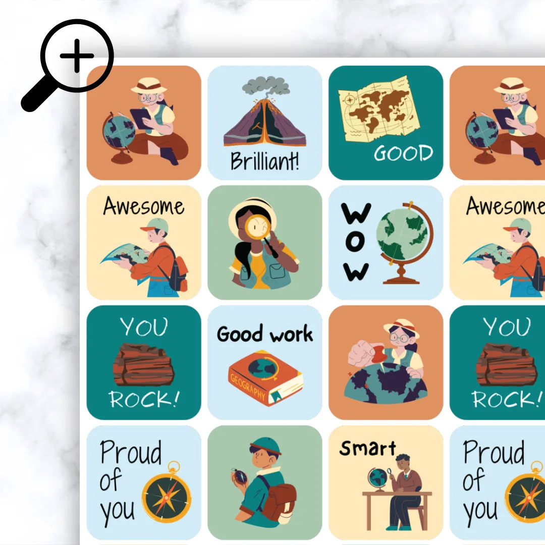 Alternative view of Geography Theme 2 Stickers