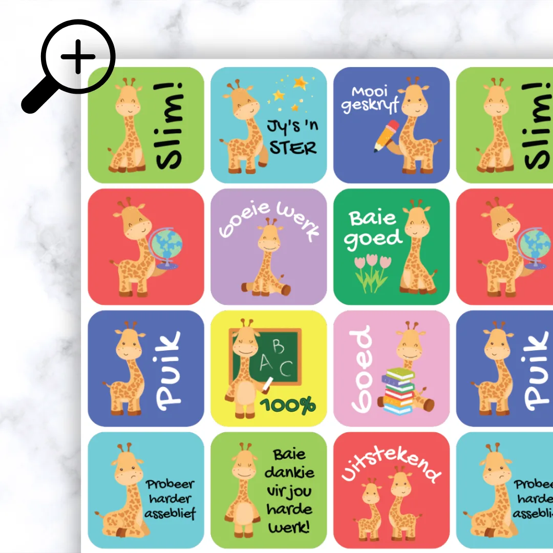 Alternative view of Giraffe Stickers