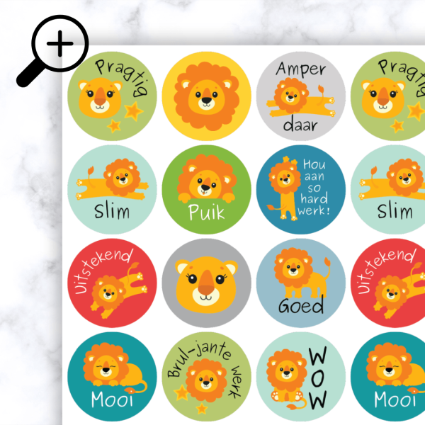 Alternative view of Lion Stickers