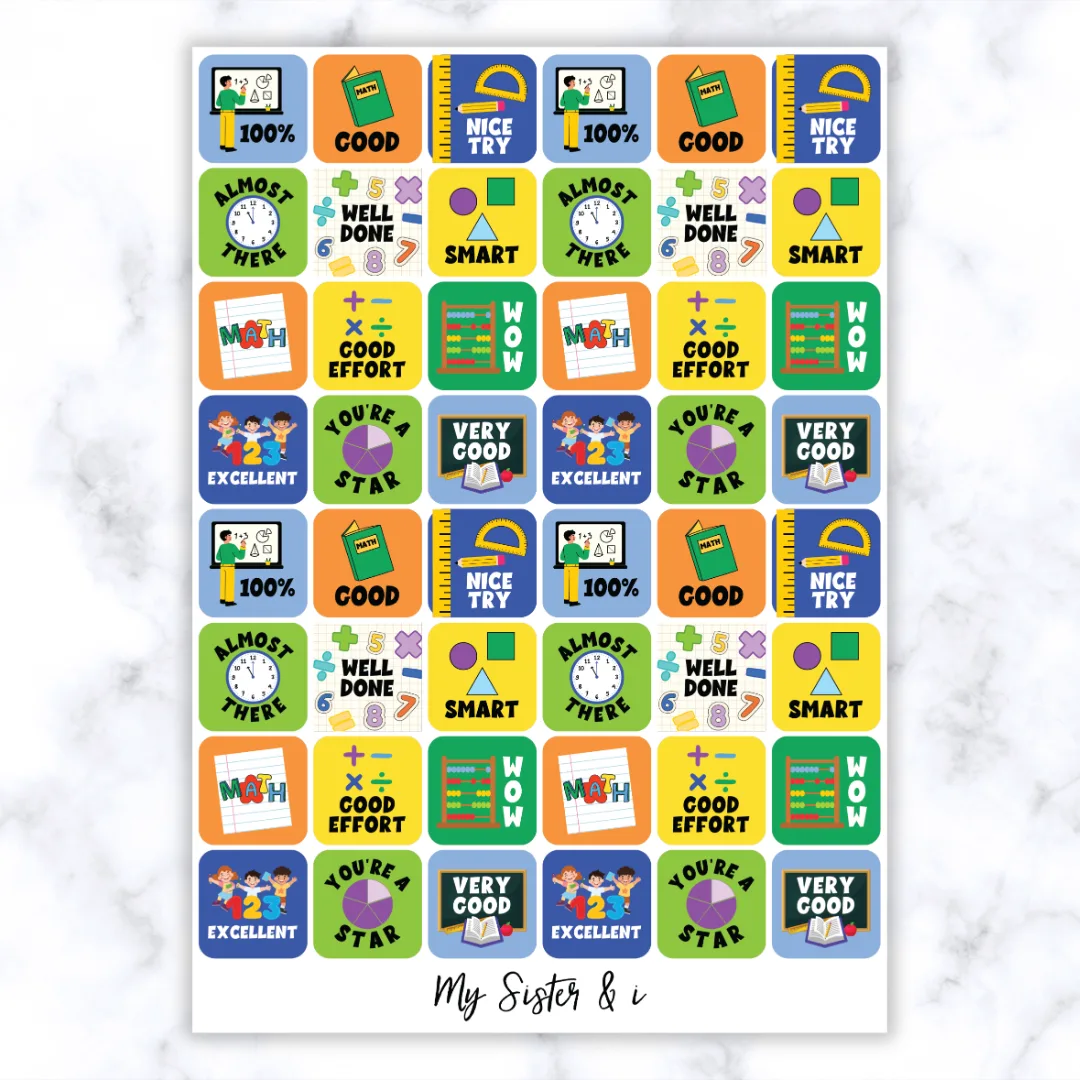 Math Theme 1 Stickers