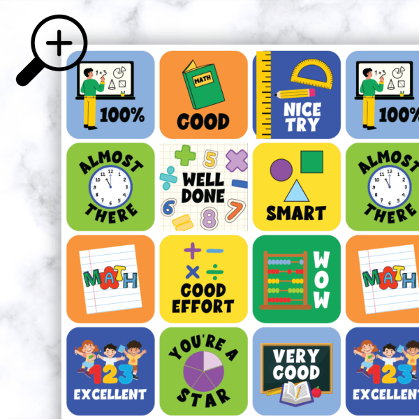 Alternative view of Math Theme 1 Stickers