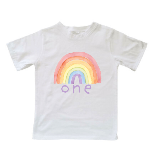 Pastel Rainbow Birthday | Custom Printed T-shirt