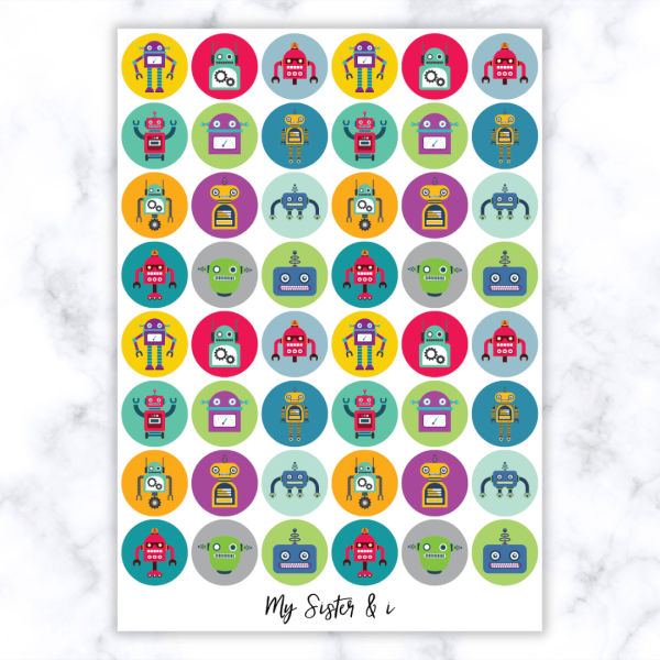 Robot Stickers No Words