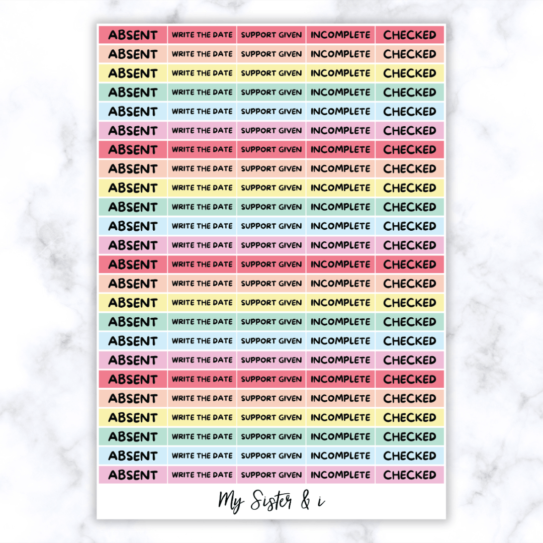 Teacher Instruction Stickers Theme 2