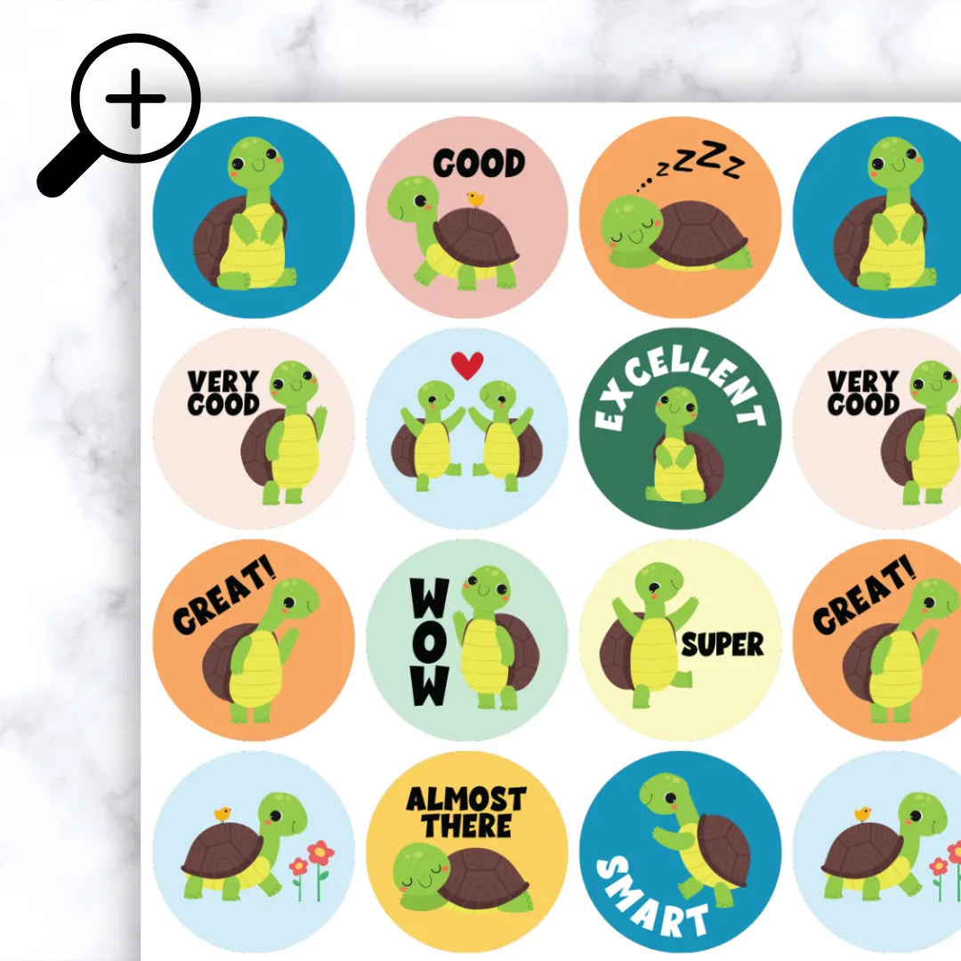 Tortoise Stickers Zoomed In