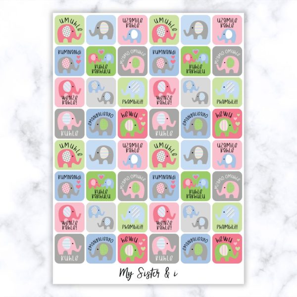 Elephant Stickers - isiZulu
