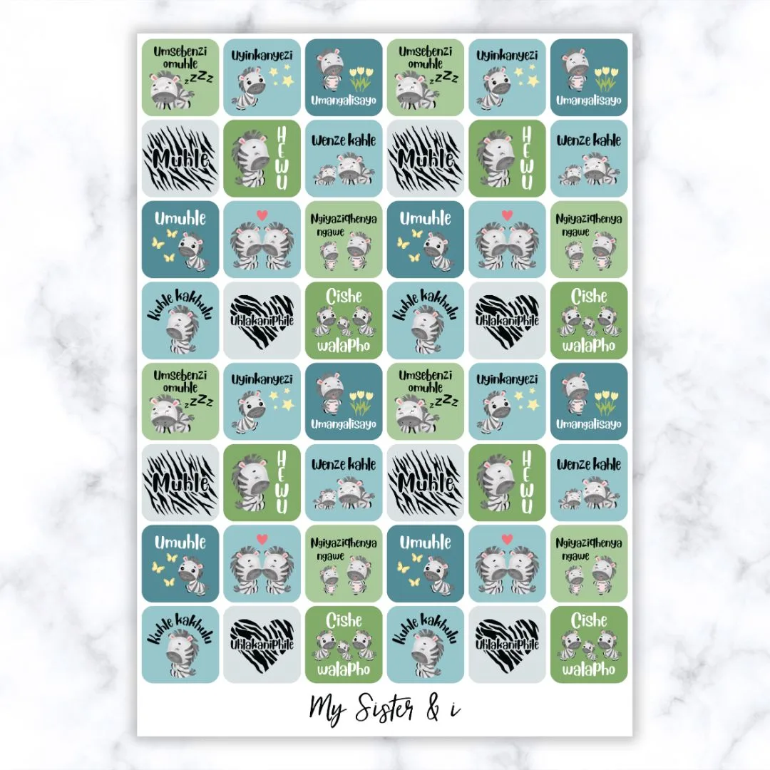Zebra Stickers - isiZulu