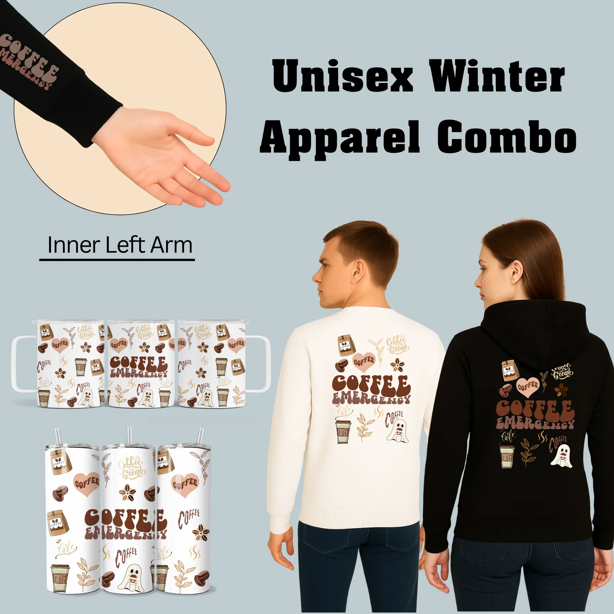 Coffee Emergency Theme Winter Apparel Combo