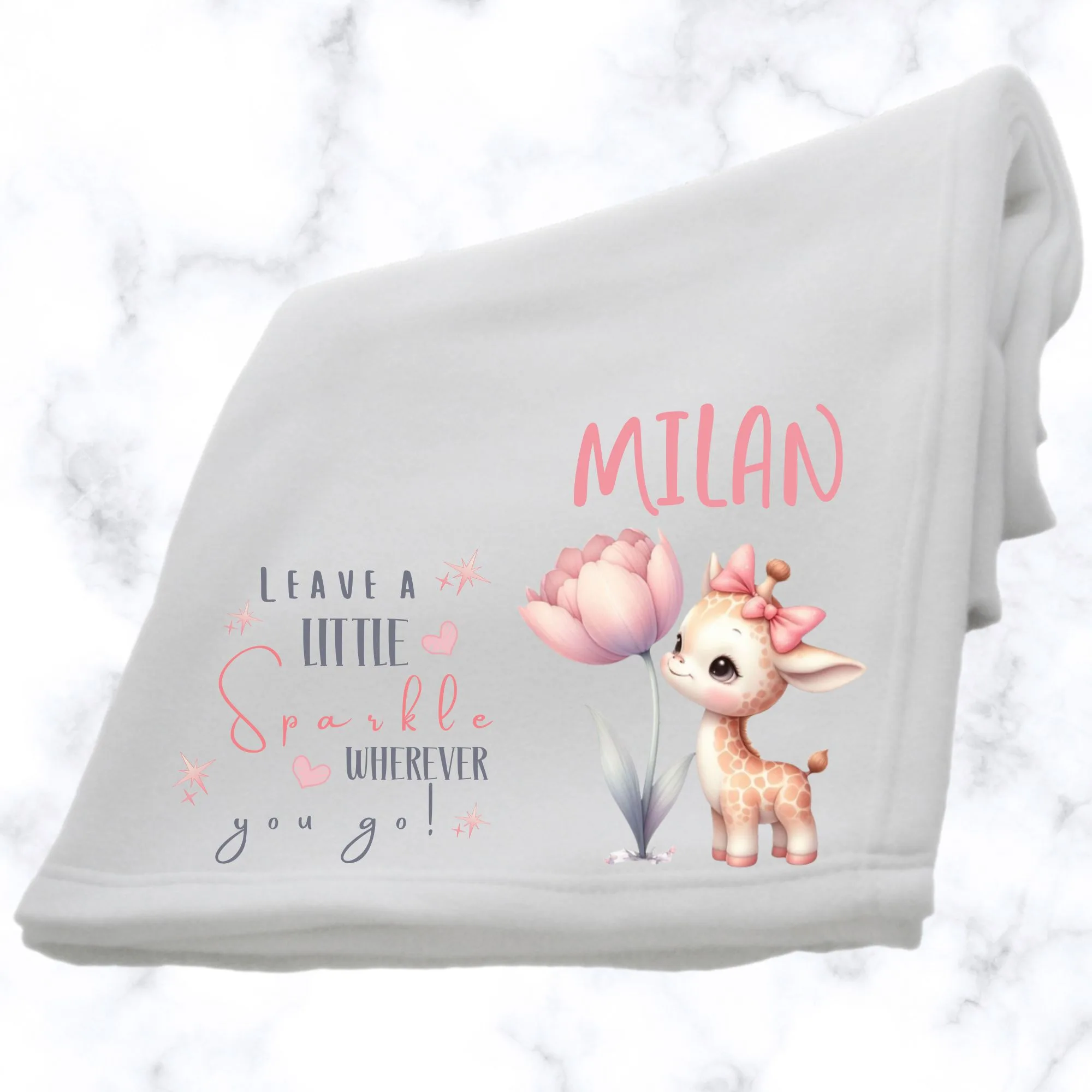 Girly Giraffe Fluffy Fleece