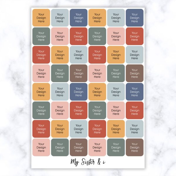 Custom Printed Teacher Stickers - Rounded Squares