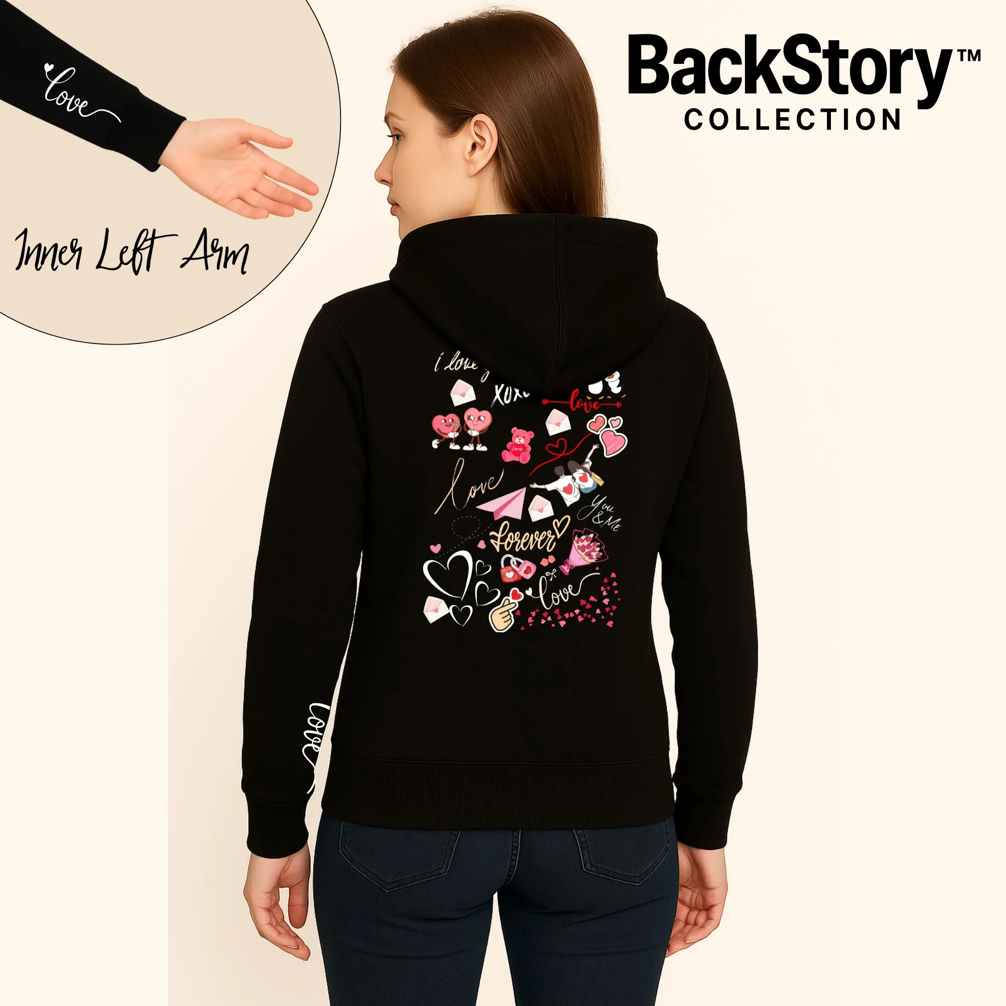 Love Hoodie Product Images Female Model