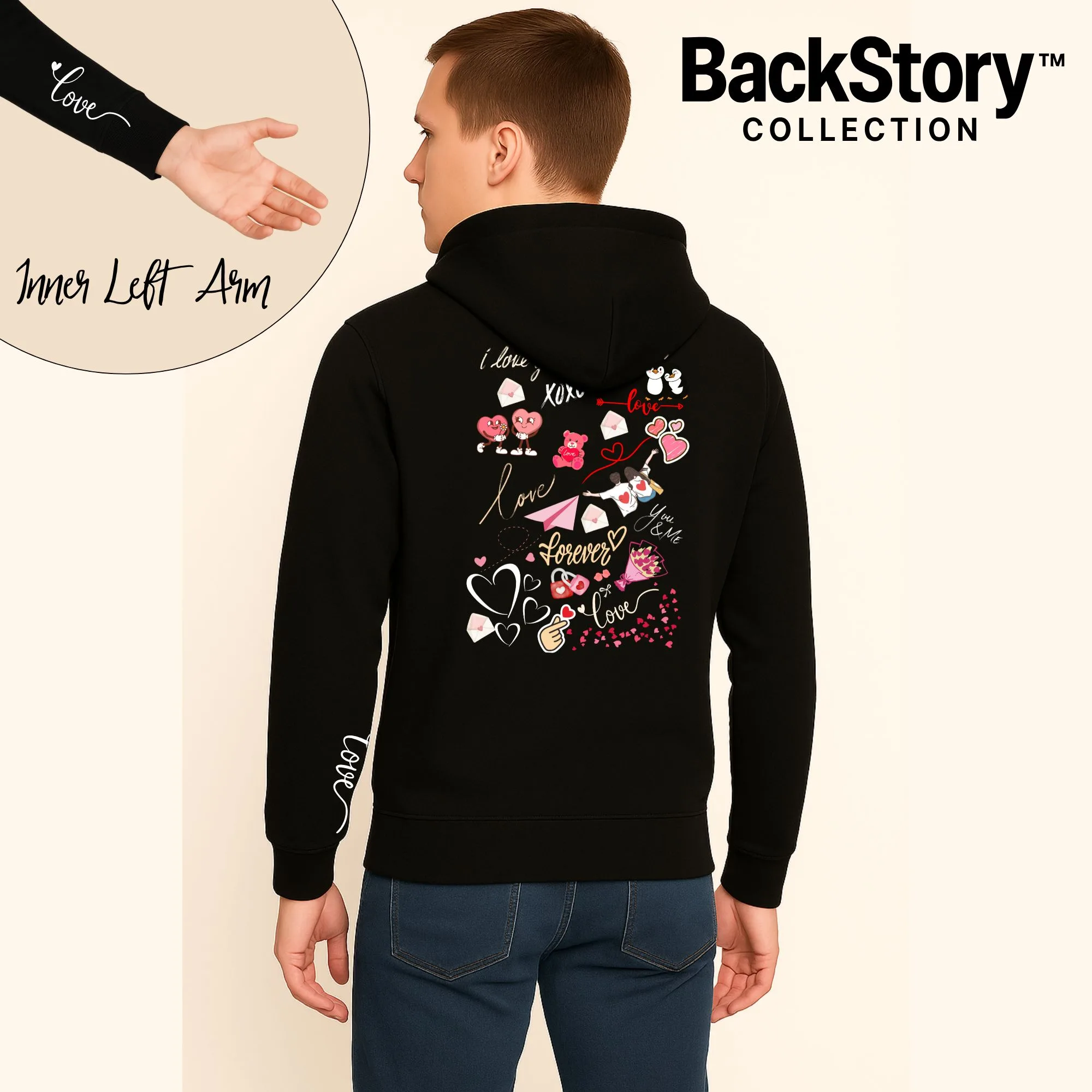 Love Hoodie Product Images Male Model