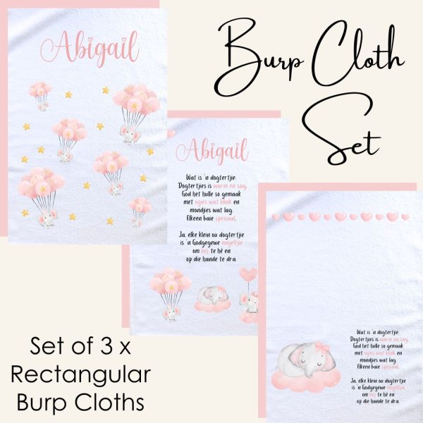 Alternative view of Baby Elephant Burp Cloth Set 2