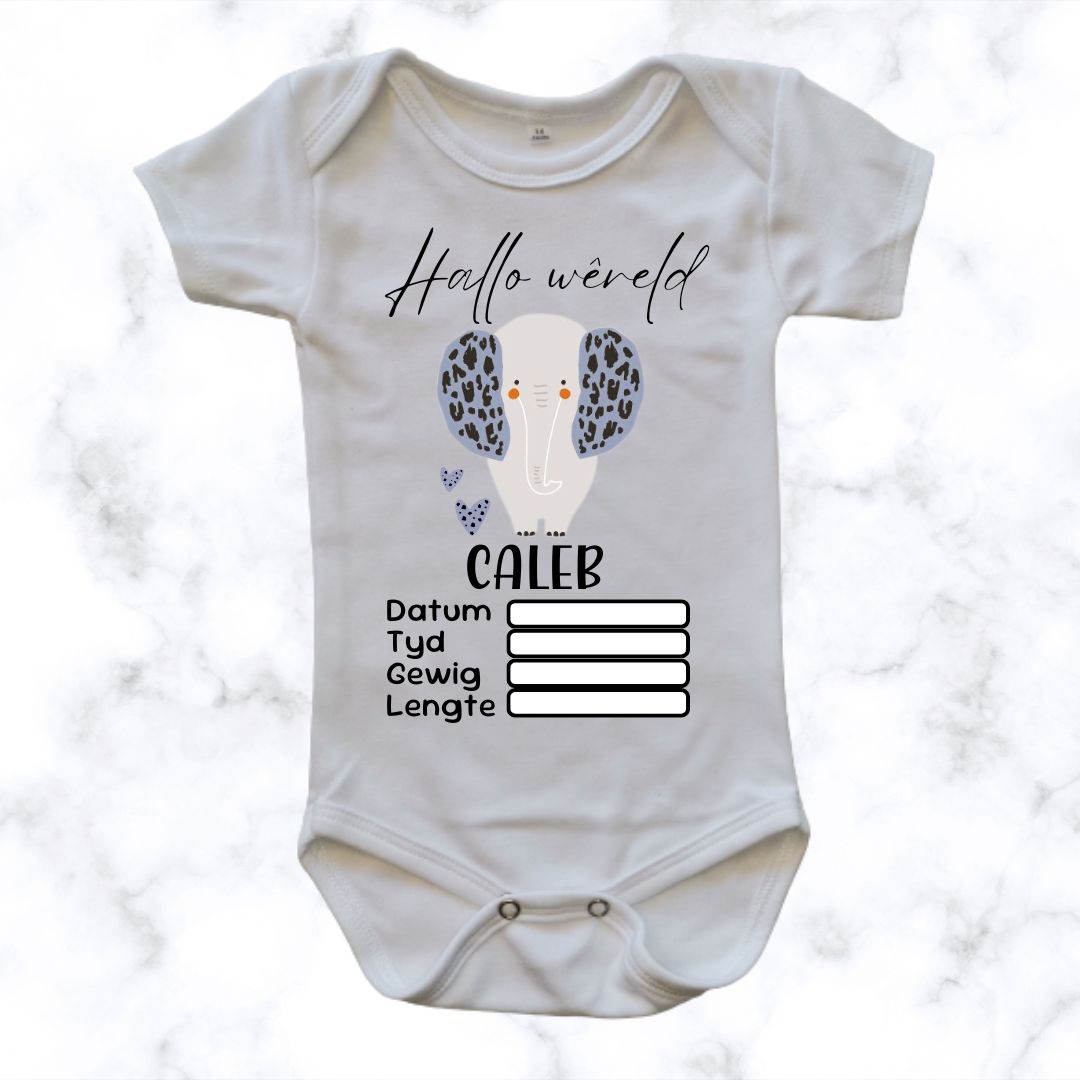 Animal Birth Announcement Baby Onesie | Custom Printed Onesie
