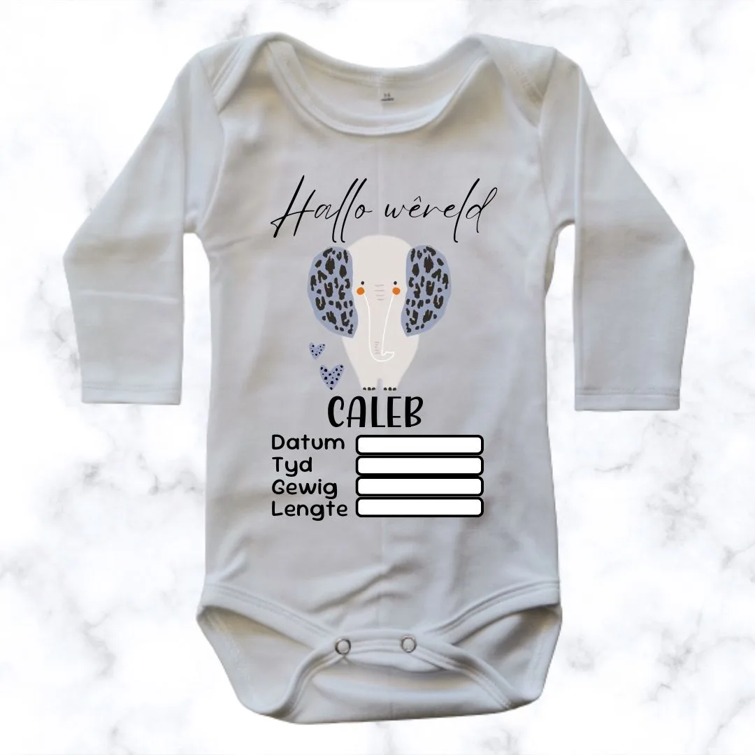 Animal Birth Announcement Baby Onesie | Custom Printed Onesie