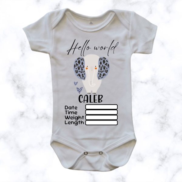 Animal Birth Announcement Baby Onesie | Custom Printed Onesie
