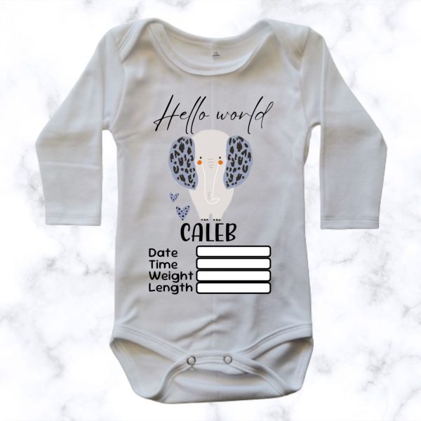 Animal Birth Announcement Baby Onesie | Custom Printed Onesie