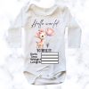Girly Birth Announcement Baby Onesie | Custom Printed Onesie