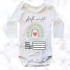 Rainbow Birth Announcement Baby Onesie | Custom Printed Onesie