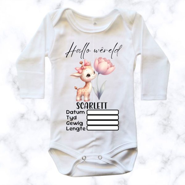 Girly Birth Announcement Baby Onesie | Custom Printed Onesie