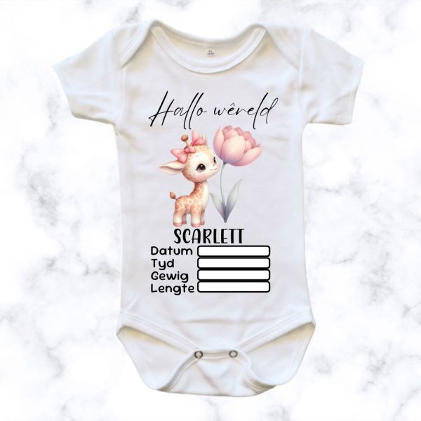 Girly Birth Announcement Baby Onesie | Custom Printed Onesie