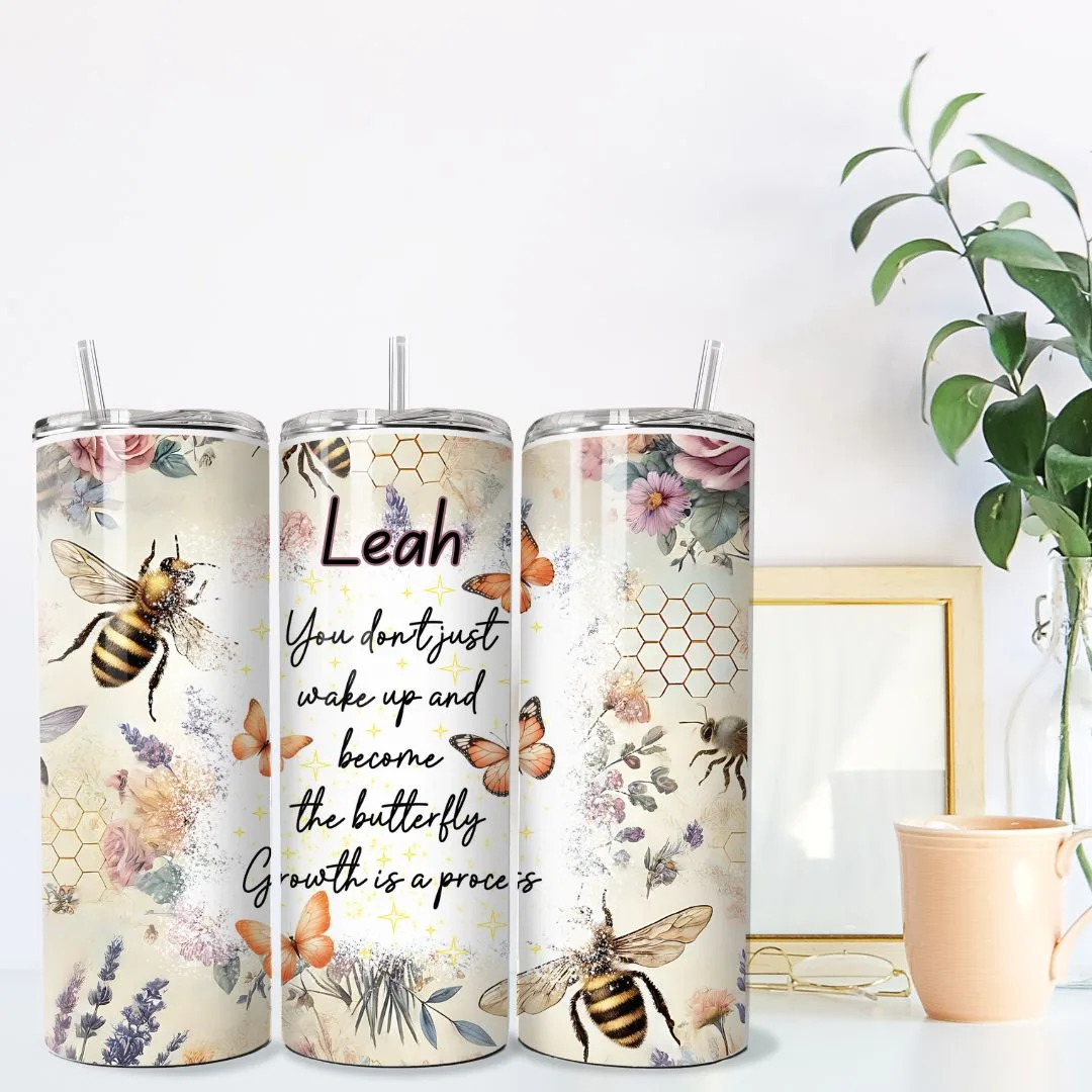 Growth is a Process Tumbler -with name