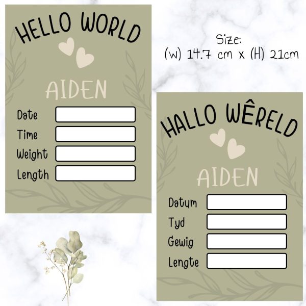 Birth Announcement Disks - Olive