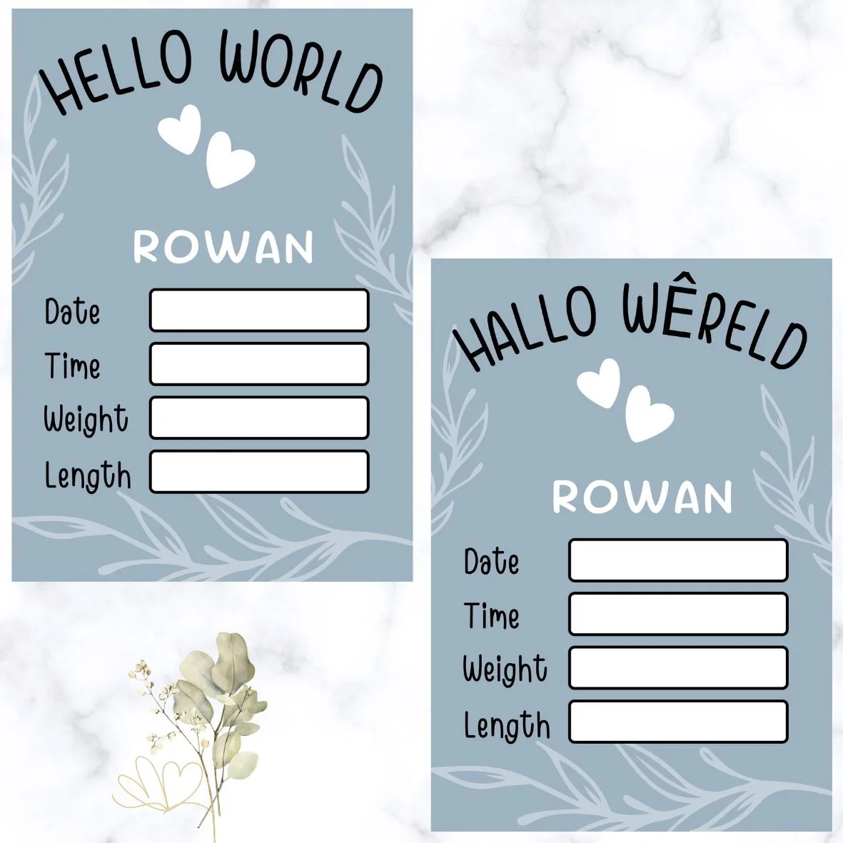 Birth Announcement Board - Blue Theme
