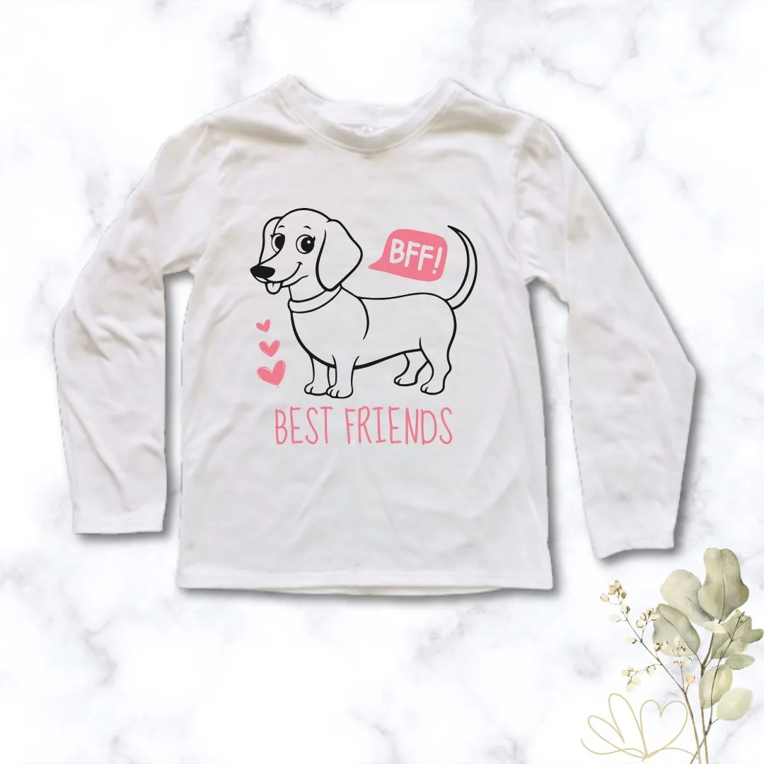 Best Friends Forever | Custom Printed Kids T-Shirt featuring a dachshund theme