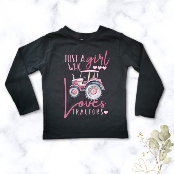 Girl who Loves Tractors | Custom Printed Kids T-Shirt