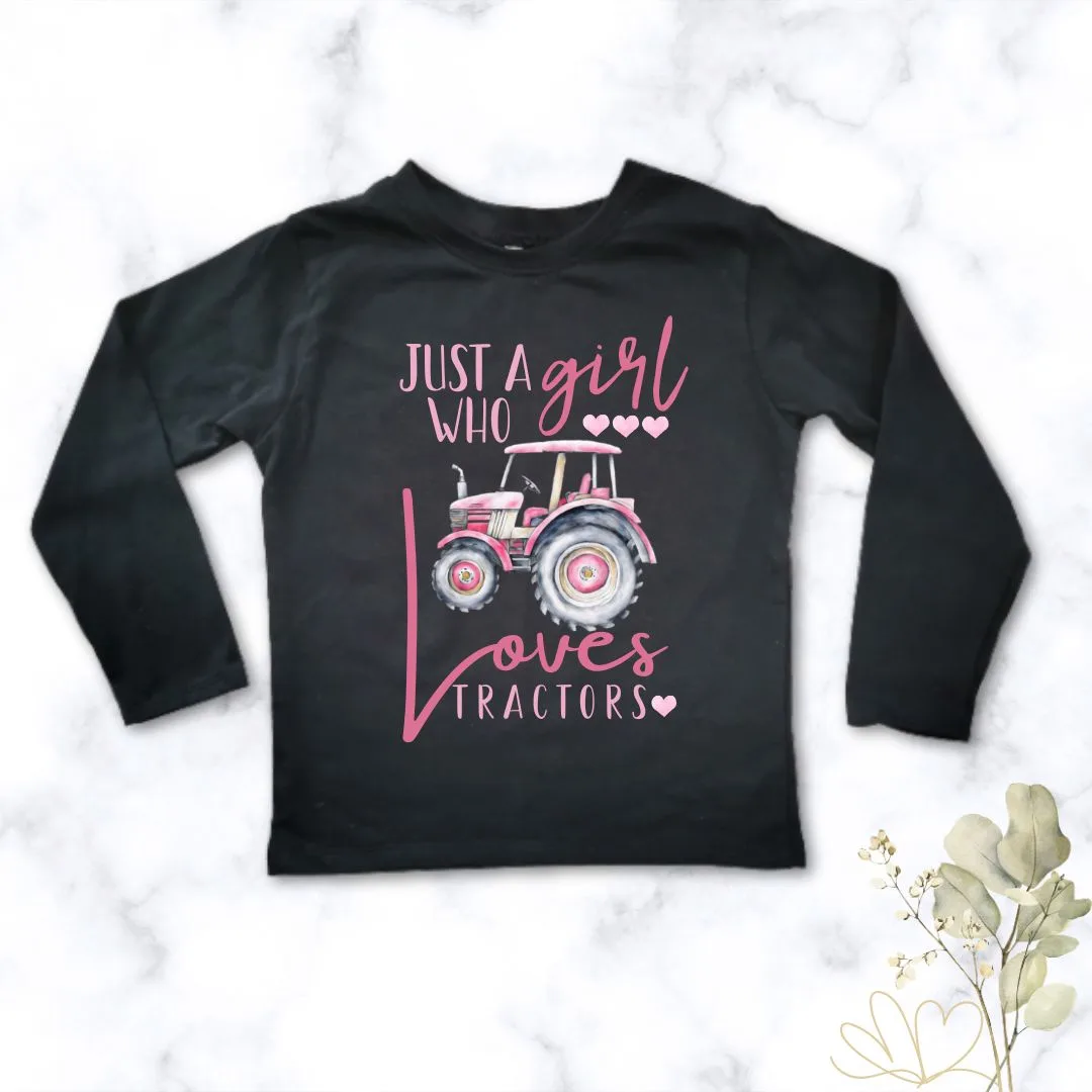 Girl who Loves Tractors | Custom Printed Kids T-Shirt