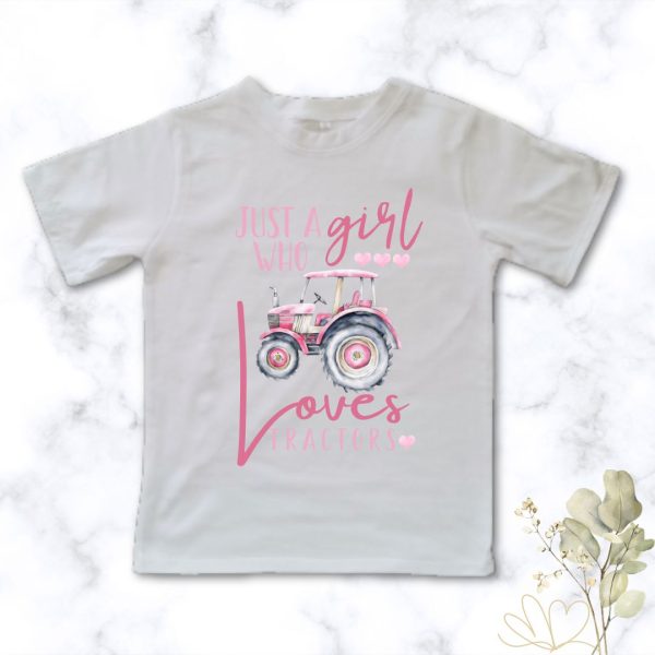 Girl who Loves Tractors | Custom Printed Kids T-Shirt