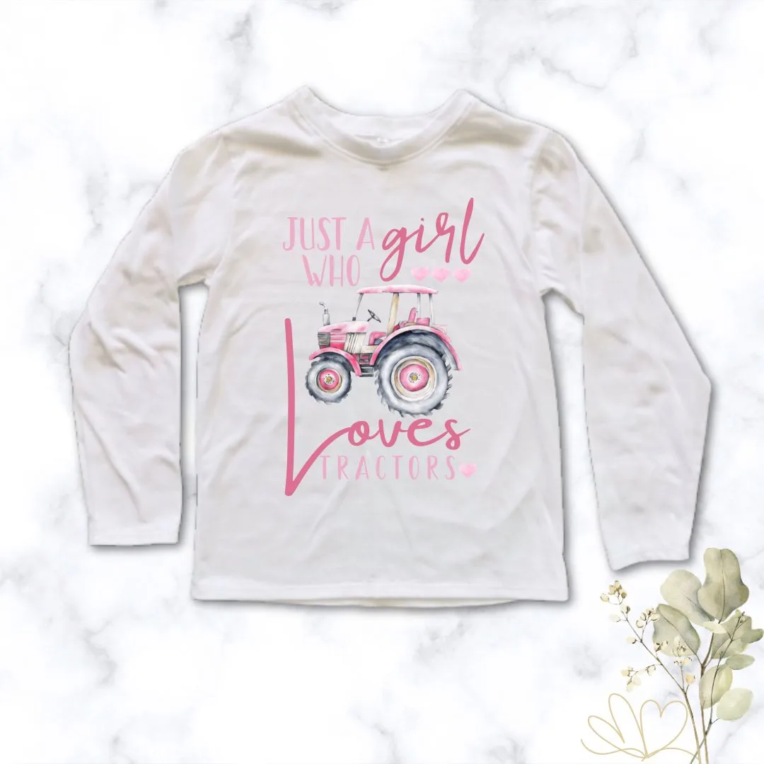 Girl who Loves Tractors | Custom Printed Kids T-Shirt
