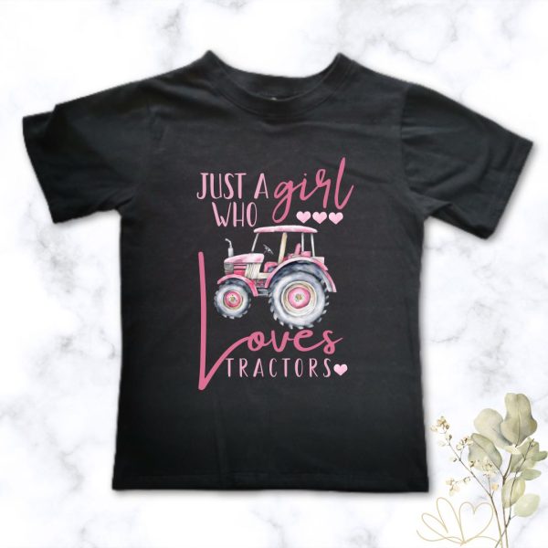 Girl who Loves Tractors | Custom Printed Kids T-Shirt