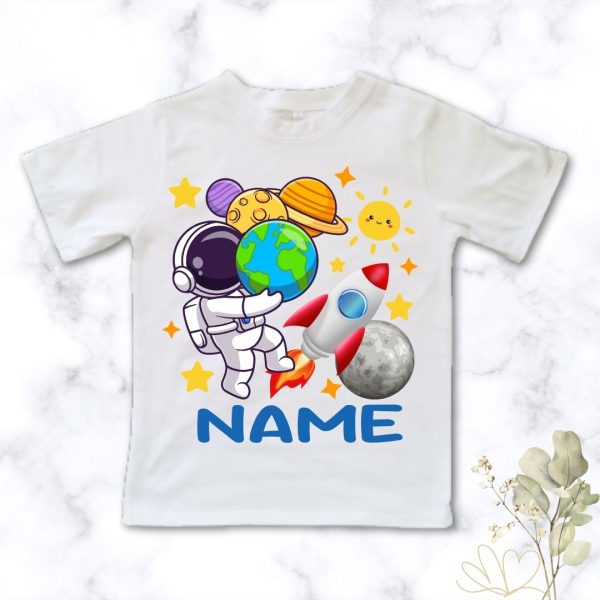 Rocket & Planet Tee | Custom Printed Kids T-Shirt