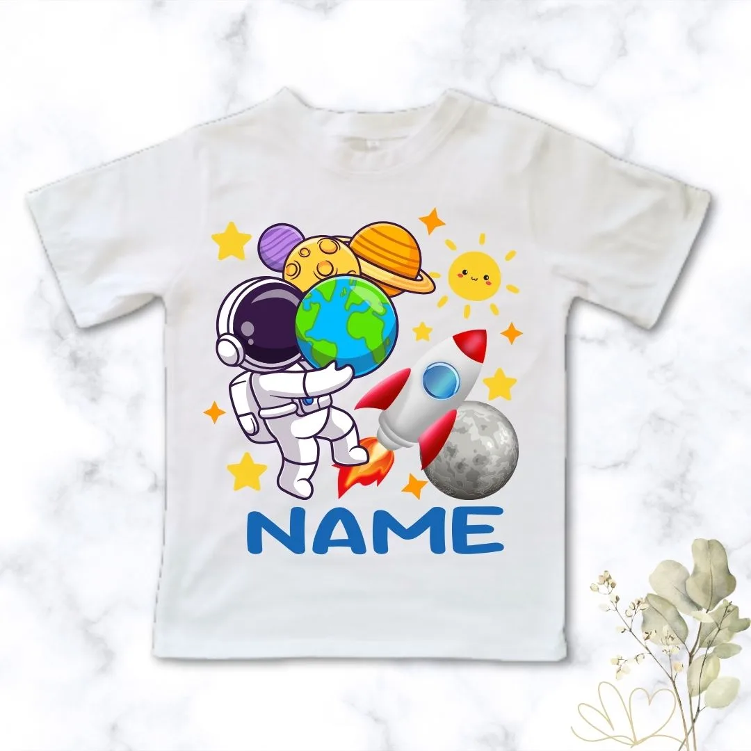Rocket & Planet Tee | Custom Printed Kids T-Shirt