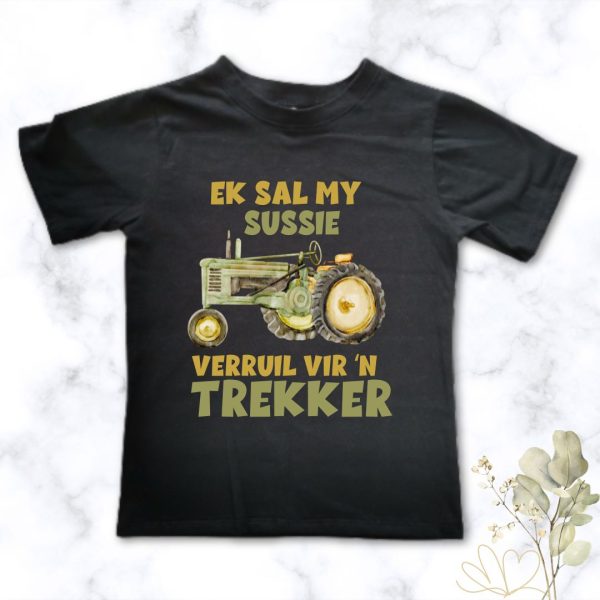 I’d Trade My Sister for a Tractor” kids t-shirt – perfect for little tractor lovers!