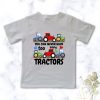 Printed T-shirt for boys who love tractors - To Many Tractors