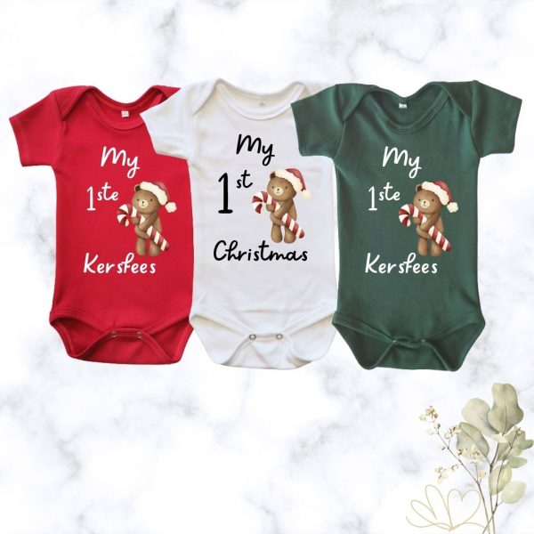 1st Christmas Bear | Custom Printed Onesie