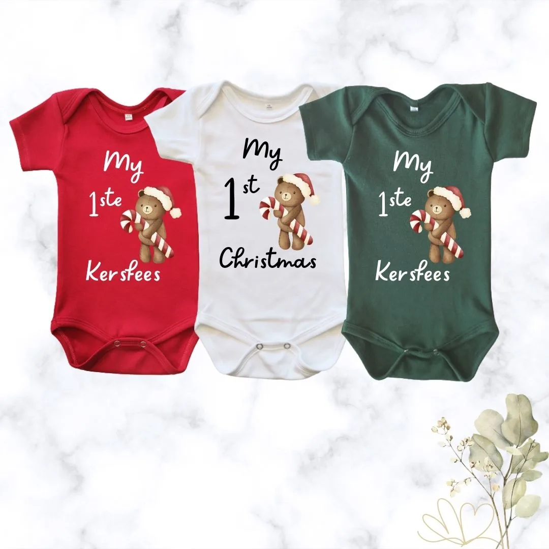 1st Christmas Bear | Custom Printed Onesie