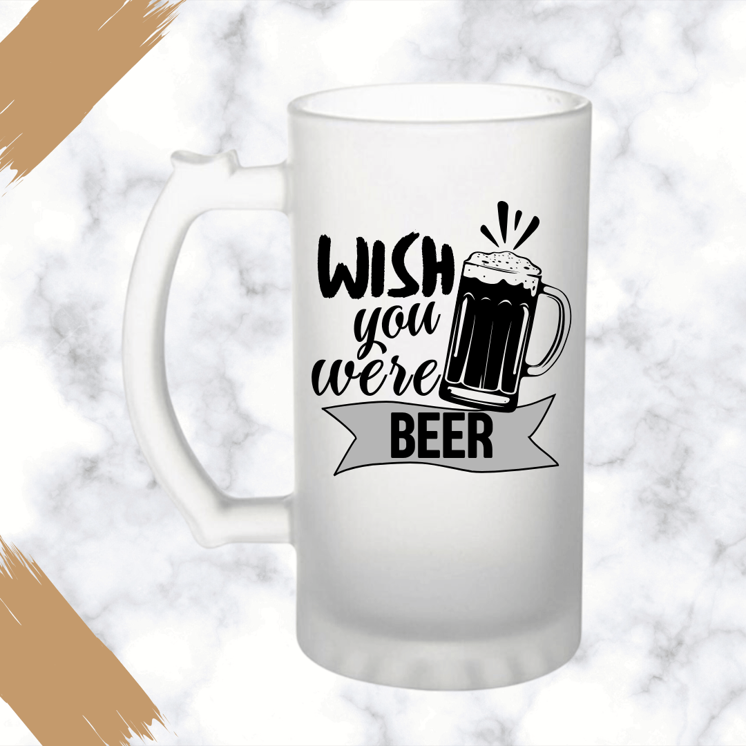 Wish You Were Beer Frosted Beer Mug