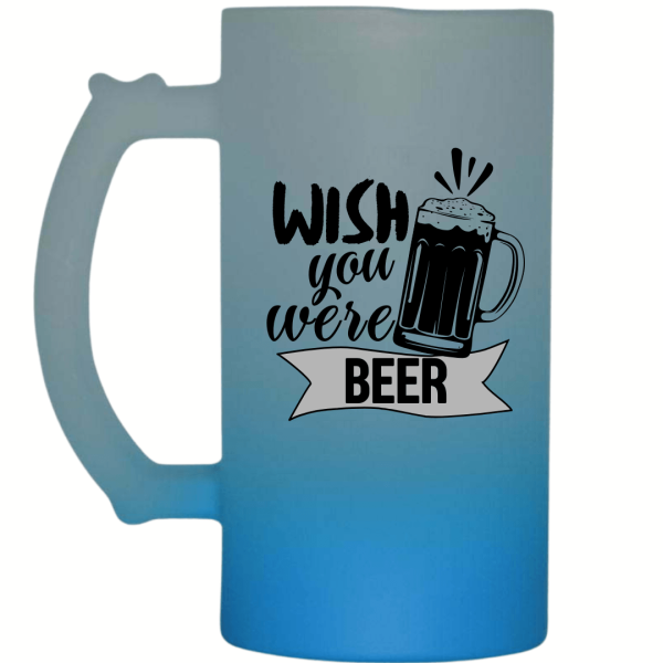 Wish You Were Beer Frosted Beer Mug