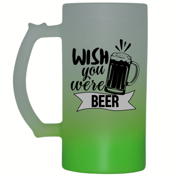 Wish You Were Beer Frosted Beer Mug